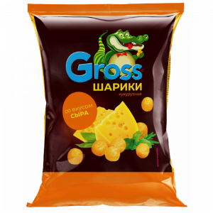Шарики кукурузные со вкусом сыра "Gross" 60гр