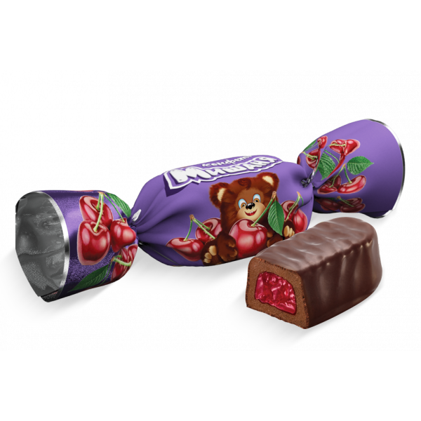 Купить Конфеты "Мишаня" с вишневым джемом 1,5кг Купить Конфеты "Мишаня" с вишневым джемом 1,5кг