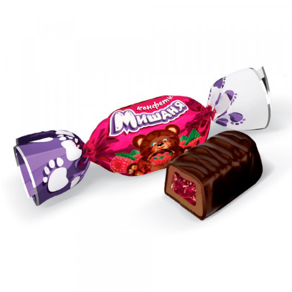 Купить Конфеты "Мишаня" с малиновым вареньем 1,5кг Купить Конфеты "Мишаня" с малиновым вареньем 1,5кг