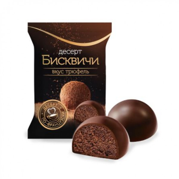 Конфеты "Бисквичи" со вкусом десерта Трюфель в шок.глазури 1 кг/6 шт Конфеты "Бисквичи" со вкусом десерта Трюфель в шок.глазури 1 кг/6 шт