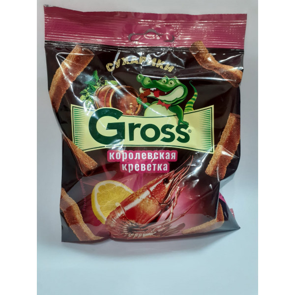 Купить Gross сухарики со вкусом королевской креветки 40гр/60 Купить Gross сухарики со вкусом королевской креветки 40гр/60