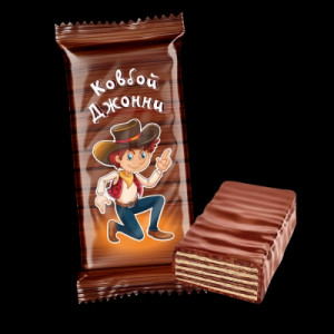 Конфеты вафельные глазированные с кремовой начинкой "Ковбой Джонни" 4кг