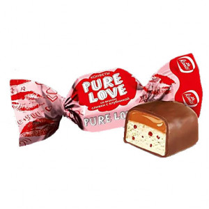 Конфеты Pure Love со вкусом сливки клубники 500гр