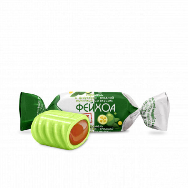 Купить Карамель с фруктово-ягодной начинкой со вкусом фейхоа 1кг Купить Карамель с фруктово-ягодной начинкой со вкусом фейхоа 1кг