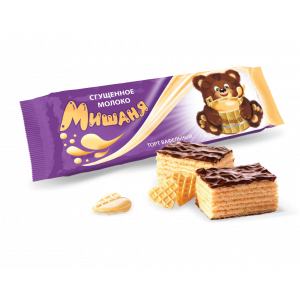 0041 Торт вафельный "Мишаня" со сгущенным молоком 220гр/12