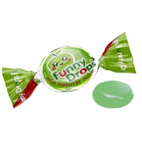Купить L154 Карамель с желейными нач. "Funny Drops" со вкусом яблока 1 кг/5шт Купить L154 Карамель с желейными нач. "Funny Drops" со вкусом яблока 1 кг/5шт