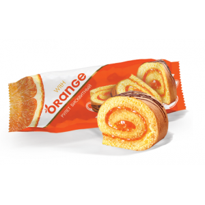 Рулет бисквитный "With Orange" 160гр/12