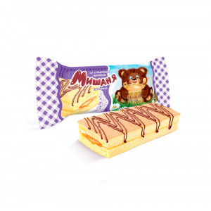 Бисквитное пирожное "Мишаня" со сгущенным молоком 1,75кг