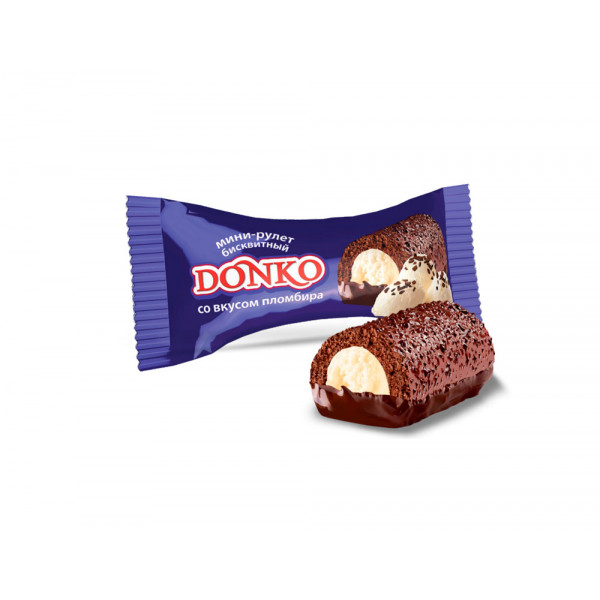 Купить Мини-рулет бисквитный "DonKo" со вкусом пломбира 2,1кг Купить Мини-рулет бисквитный "DonKo" со вкусом пломбира 2,1кг