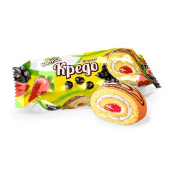 Купить Рулет бисквитный "Кредо" с ягодами 160гр Купить Рулет бисквитный "Кредо" с ягодами 160гр