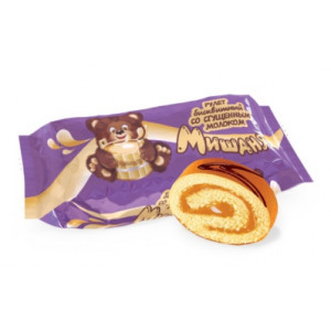 Рулет бисквитный "Мишаня" со сгущенным молоком 160гр