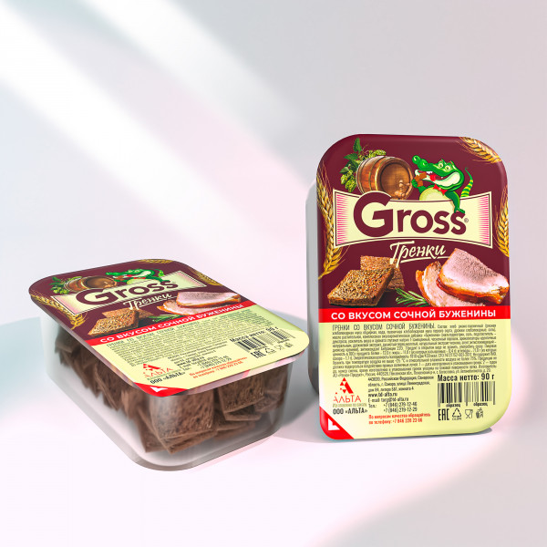 Купить Gross гренки со вкусом сочной буженины 90гр Купить Gross гренки со вкусом сочной буженины 90гр