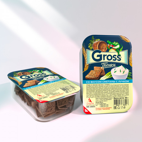 Купить Gross гренки со вкусом чеснока и зелени 90гр Купить Gross гренки со вкусом чеснока и зелени 90гр