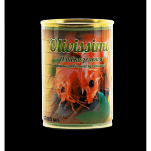 Оливки Оливиссимо 280г*12 креветки жб