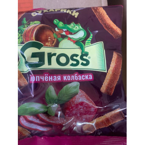 Gross сухарики со вкусом копченой колбаски 40гр/60