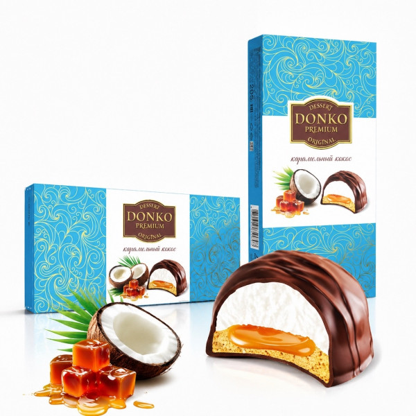 Купить 53738 Десерт "DonKo premium dessert" original" карамельный кокос 205 гр./12 шт Купить 53738 Десерт "DonKo premium dessert" original" карамельный кокос 205 гр./12 шт